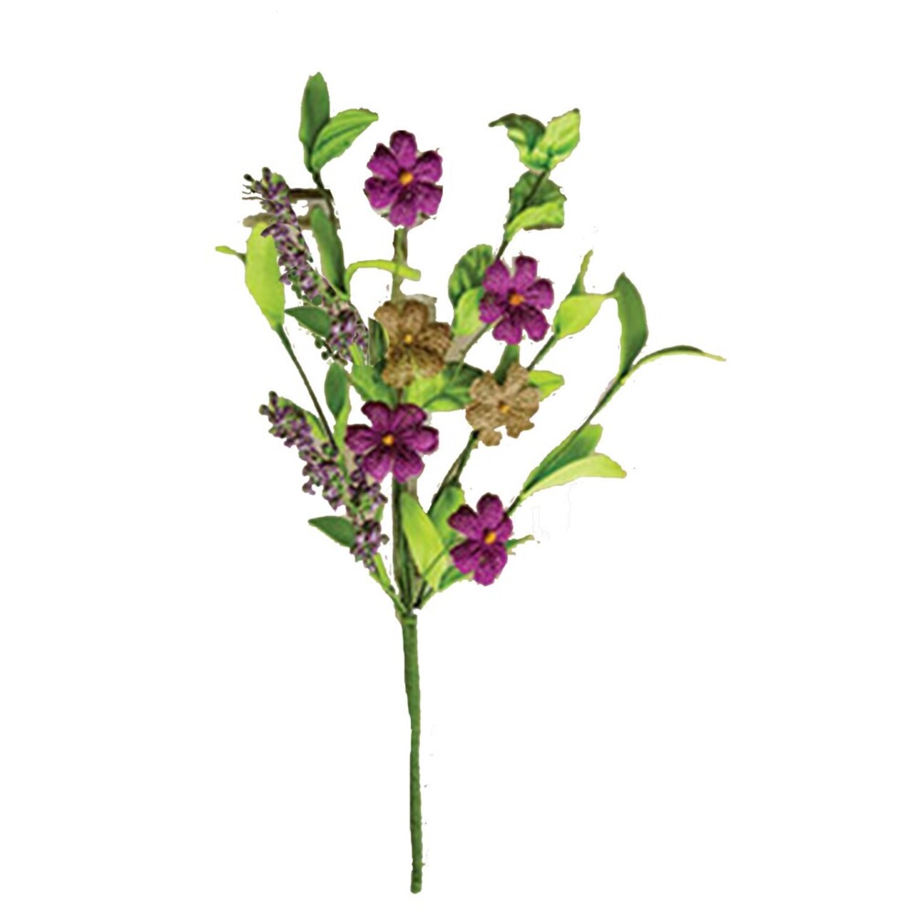 Artificial Burlap Violet Pick 14 Inch Purple Floral Stem Vase Decor Accent Set of 3